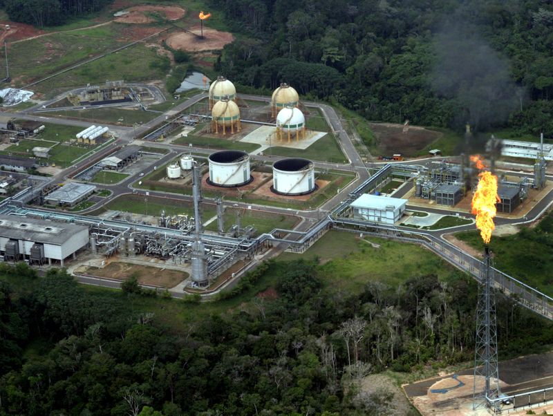 &copy; Reuters. Vista aérea da Petrobras, empresa de petróleo e gás natural, na Amazônia. 
06/12/2004 
REUTERS/Jamil Bittar