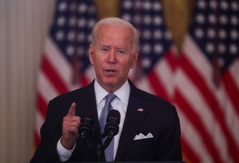 &copy; Reuters. Presidente dos EUA, Joe Biden, faz pronunciamento na Casa Branca
16/08/2021
REUTERS/Leah Millis