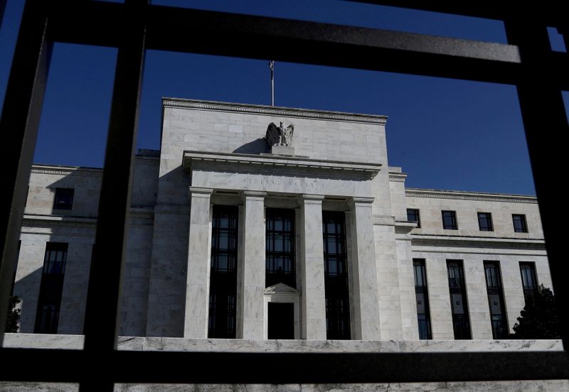 &copy; Reuters. FILE PHOTO: Federal Reserve Board building is pictured in Washington, U.S., March 19, 2019. REUTERS/Leah Millis