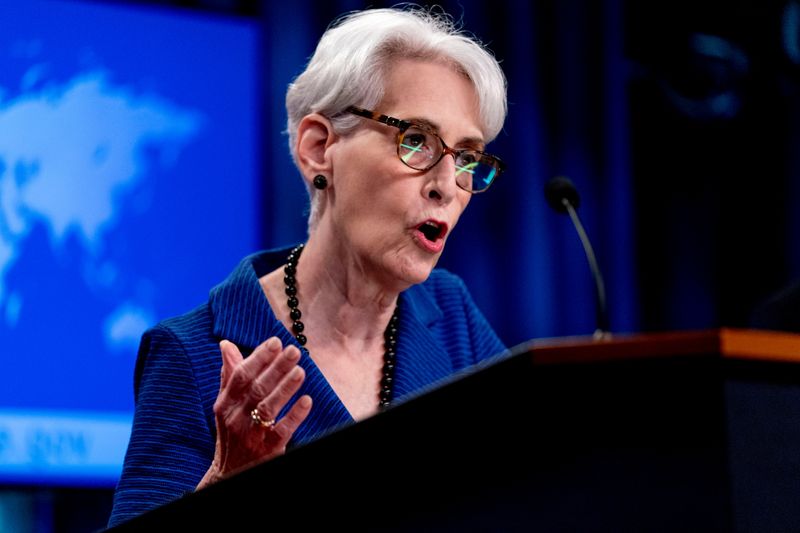 &copy; Reuters. Deputy Secretary of State Wendy Sherman speaks on the situation in Afghanistan at the State Department in Washington, DC, U.S. August 18, 2021. Andrew Harnik/Pool via REUTERS