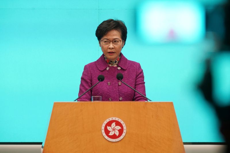 &copy; Reuters. FILE PHOTO: Hong Kong Chief Executive Carrie Lam attends a news conference following the annual policy address in Hong Kong, China November 25, 2020. REUTERS/Lam Yik/File Photo