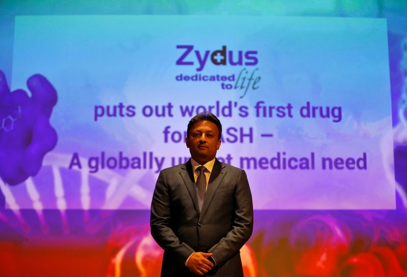 &copy; Reuters. FILE PHOTO: Sharvil Patel, managing director of Cadila Healthcare, poses for a photograph after a news conference in Ahmedabad, India, March 5, 2020. REUTERS/Amit Dave