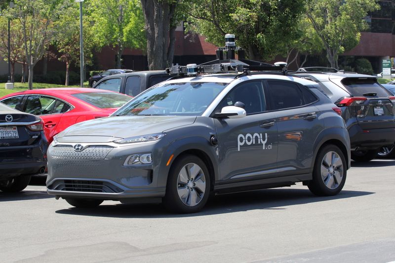 &copy; Reuters. FILE PHOTO: A vehicle equipped with Pony.ai's self-driving technology is parked at the company's office in Fremont, California, U.S. June 17, 2021. REUTERS/Nathan Frandino/File Photo