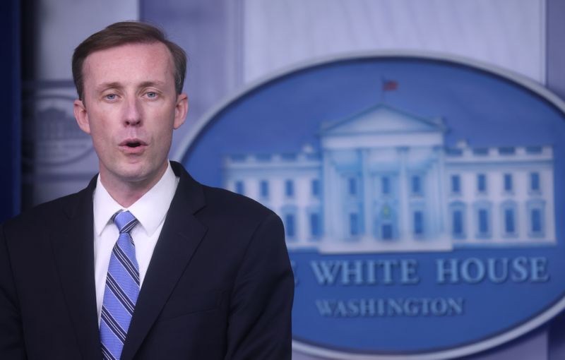 &copy; Reuters. U.S. national security adviser Jake Sullivan gives a statement about the situation in Afghanistan during a news briefing at the White House in Washington, U.S., August 23, 2021. REUTERS/Leah Millis