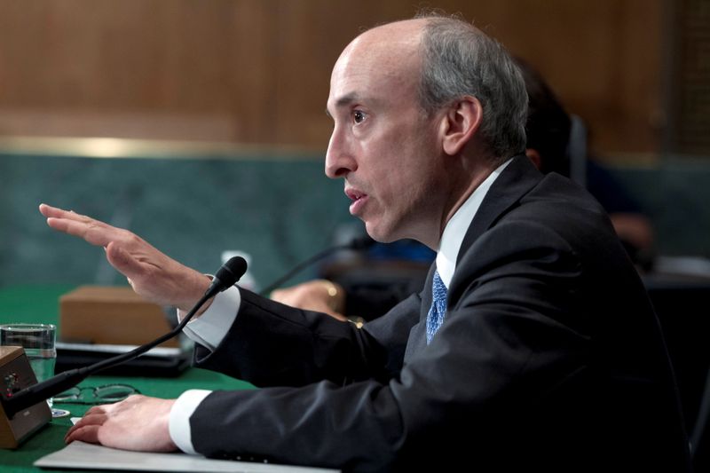 &copy; Reuters. FILE PHOTO: Commodity Futures Trading Commission Chair Gary Gensler testifies at a Senate Banking, Housing and Urban Affairs Committee hearing on Capitol Hill July 30, 2013. REUTERS/Jose Luis Magana (UNITED STATES - Tags: POLITICS BUSINESS)/File Photo