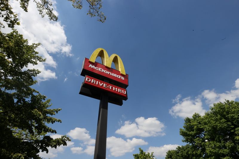 &copy; Reuters. FILE PHOTO: General view of a McDonald's sign, Stoke-on-Trent, Britain, June 1, 2020. REUTERS/Carl Recine