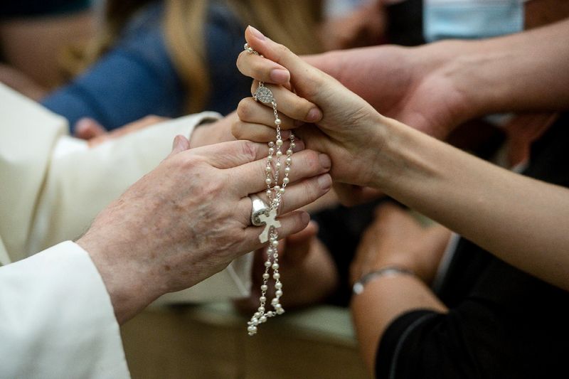 &copy; Reuters. Papa Francisco no Vaticano
18/08/2021 Vatican Media/Handout via REUTERS