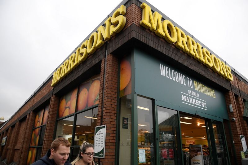 &copy; Reuters. FILE PHOTO: Shoppers walk past a branch of the food retailer Morrisons in west London, Britain, January 7, 2017. REUTERS/Toby Melville