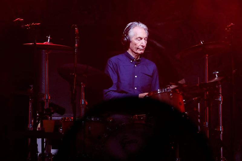 &copy; Reuters. FILE PHOTO: Charlie Watts of the Rolling Stones performs during a concert of their "No Filter" European tour at the new U Arena stadium in Nanterre near Paris, France, October 19, 2017. REUTERS/Charles Platiau