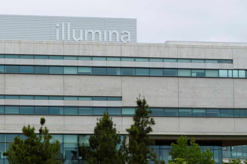 &copy; Reuters. A new office building housing genetic research company Illumina is shown in San Diego, California, U.S., May 30, 2018. REUTERS/Mike Blake