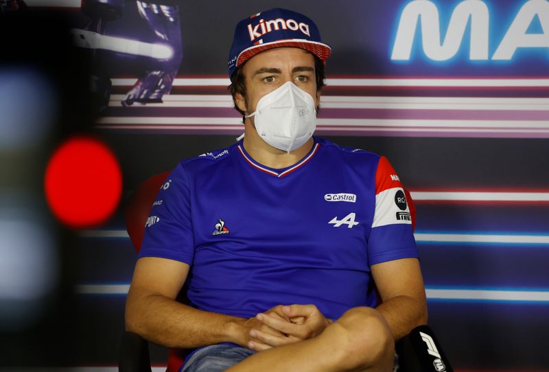 &copy; Reuters. Fernando Alonso em entrevista coletiva antes do Grande Prêmio da Hungria de F1
29/07/2021  Pool via REUTERS/Florion Goga