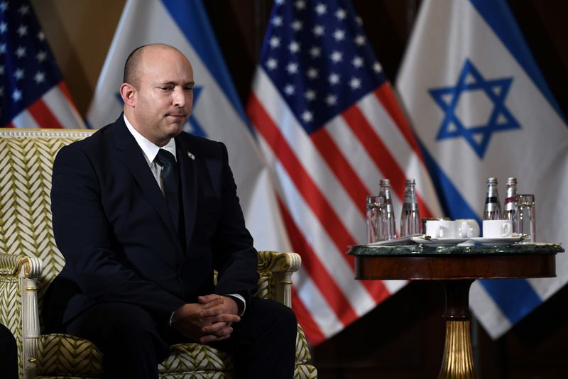 &copy; Reuters. رئيس الوزراء الإسرائيلي نفتالي بينيت في واشنطن يوم 25 أغسطس آب 2021. صورة لرويترز من ممثل عن وكالات الأنباء