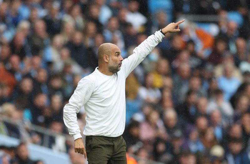 &copy; Reuters. Técnico Pep Guardiola
21/08/2021
Action Images vaa Reuters/Lee Smith 