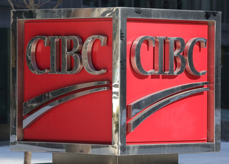 &copy; Reuters. FILE PHOTO: The Canadian Imperial Bank of Commerce (CIBC) logo is seen outside their Bay Street headquarters in Toronto, Ontario, Canada March 16, 2017. Picture taken March 16, 2017.  REUTERS/Chris Helgren/File Photo
