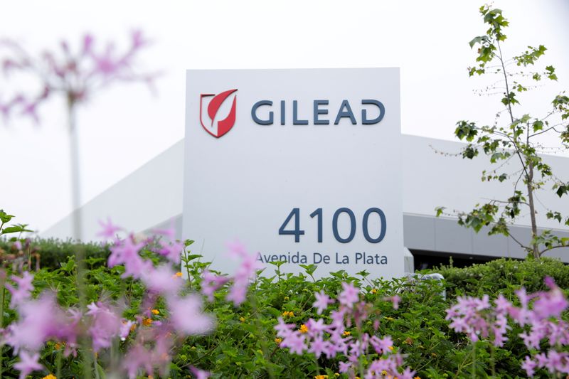 &copy; Reuters. FILE PHOTO: Gilead Sciences biotech company is seen after they announced a Phase 3 Trial of the investigational antiviral drug remdesivir in patients with severe coronavirus disease (COVID-19), during the outbreak of the coronavirus disease (COVID-19), in