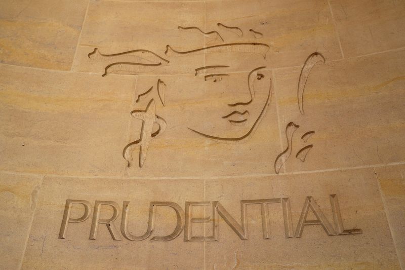&copy; Reuters. FILE PHOTO: The logo of British life insurer Prudential is seen on their building in London, Britain March 17, 2019. REUTERS/Simon Dawson/File Photo