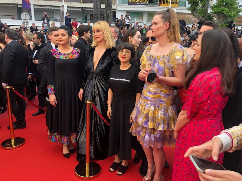 &copy; Reuters. Afghani director Shahrbanoo Sadat poses for pictures at Cannes red carpet at the Palais des Festivals for "The Orphanage" she directed, in Cannes, France May 19, 2019. Barbara Van Lombeek / THE PR FACTROY/Handout via REUTERS.