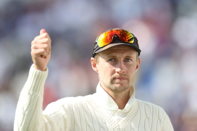 &copy; Reuters. Cricket - Third Test - England v India - Headingley, Leeds, Britain - August 28, 2021 England's Joe Root celebrates after winning the match Action Images via Reuters/Carl Recine