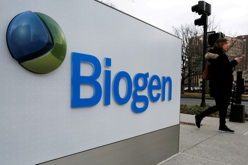 &copy; Reuters. FILE PHOTO: A sign marks a Biogen facility in Cambridge, Massachusetts, U.S. January 26, 2017.  REUTERS/Brian Snyder/File Photo