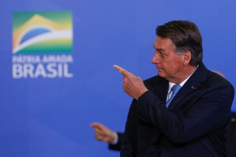 &copy; Reuters. Jair Bolsonaro no Palácio do Planalto em Brasília, Brasil. 
12/08/2021
REUTERS/Adriano Machado
