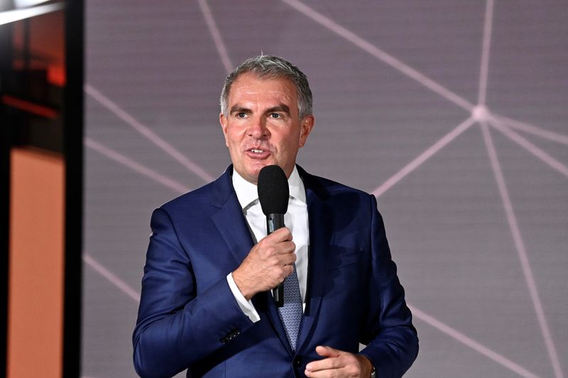 &copy; Reuters. FILE PHOTO: CEO of Lufthansa, Carsten Spohr, delivers a speech during the opening ceremony of the new Berlin-Brandenburg Airport (BER) "Willy Brandt" in Schoenefeld, near Berlin, Germany October 31, 2020. Tobias Schwarz/Pool via REUTERS