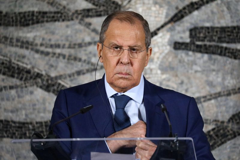 &copy; Reuters. Ministro das Relações Exteriores da Rússia, Sergei Lavrov, durante entrevista coletiva em Roma
27/08/2021 Ministério das Relações Exteriores da Rússia/Divulgação via REUTERS