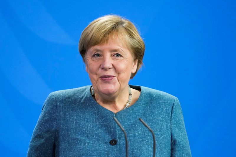 &copy; Reuters. La cancelliera tedesca Angela Merkel a Berlino.  Markus Schreiber/Pool via REUTERS