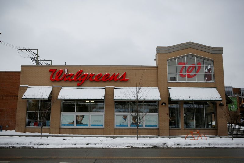 &copy; Reuters. FILE PHOTO: A Walgreens store is seen in Chicago, Illinois, U.S. February 11, 2021.  REUTERS/Eileen T. Meslar/File Photo