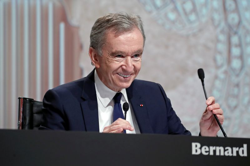 &copy; Reuters. FILE PHOTO: Bernard Arnault, Chief Executive Officer of LVMH Moet Hennessy Louis Vuitton SE, attends the company's shareholders meeting in Paris, France, April 18, 2019. REUTERS/Benoit Tessier