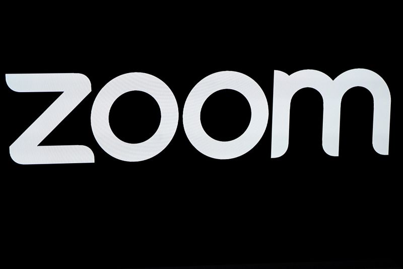 &copy; Reuters. FILE PHOTO: The Zoom Video Communications logo is pictured at the NASDAQ MarketSite in New York, New York, U.S., April 18, 2019.  REUTERS/Carlo Allegri//File Photo