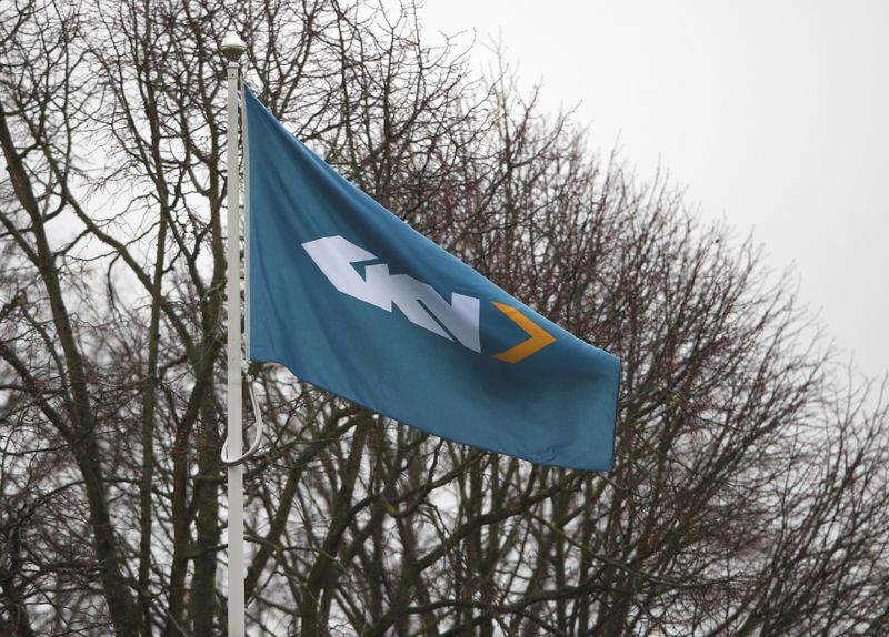 © Reuters. FILE PHOTO: Branding is seen outside the headquarters of GKN in Redditch, Britain, March 12, 2018. REUTERS/Hannah McKay