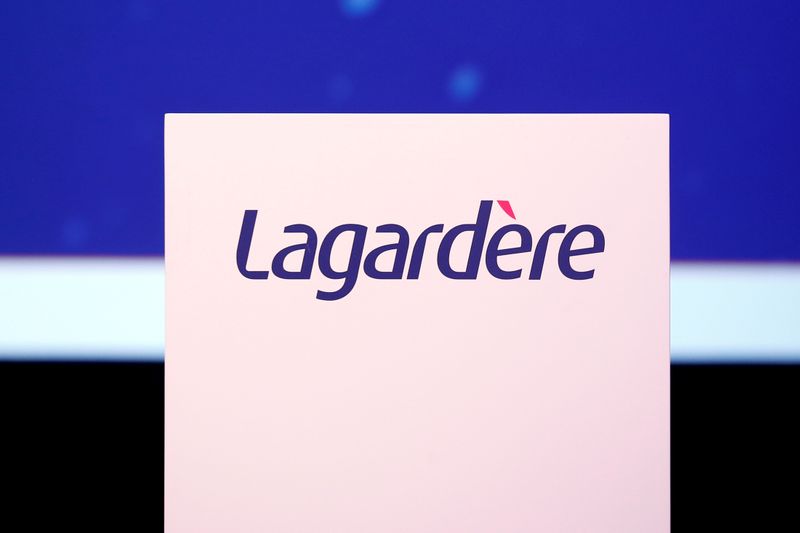 &copy; Reuters. FILE PHOTO: The logo of French media group Lagardere is seen during the groups annual general meeting in Paris, France, May 3, 2016. REUTERS/Benoit Tessier/File Photo