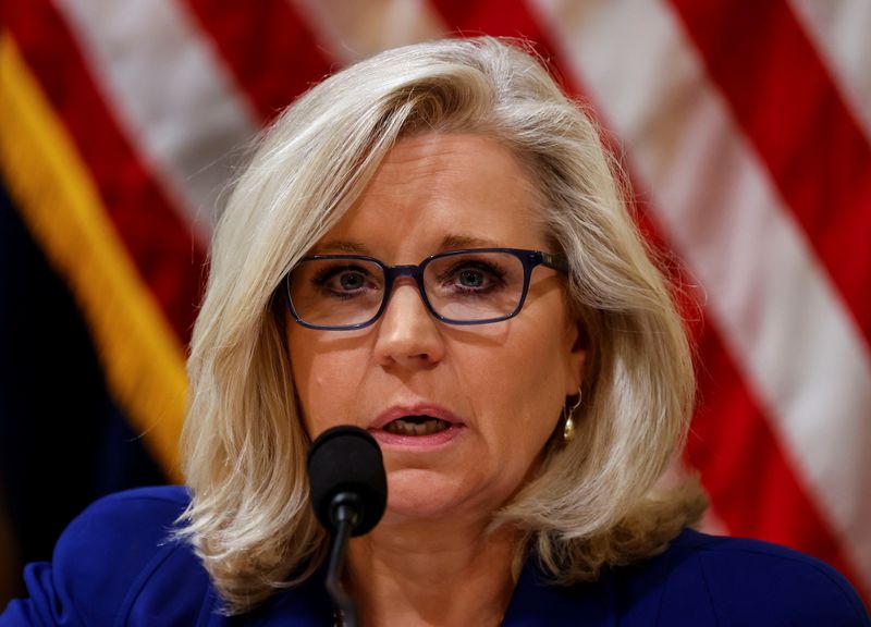 &copy; Reuters. FILE PHOTO: U.S. Representative Liz Cheney (R-WY) listens to testimony from Metropolitan Police Department Officer Daniel Hodges recall how he was assaulted during the January 6 attack on the U.S. Capitol, during the opening hearing of the U.S. House (Sel