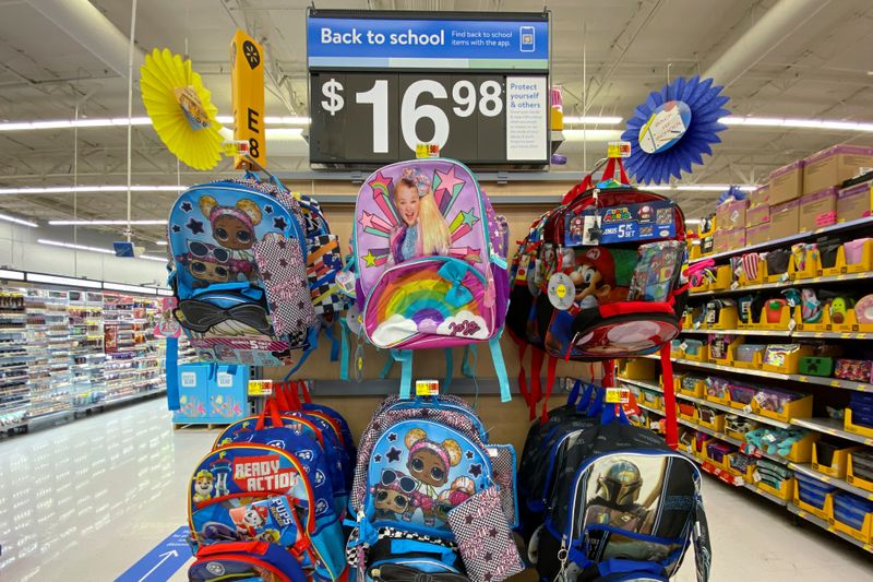 &copy; Reuters. Back to school supplies are shown for sale at a Walmart store during the outbreak of the coronavirus disease (COVID-19) in Encinitas, California, U.S., July 28, 2020.      REUTERS/Mike Blake