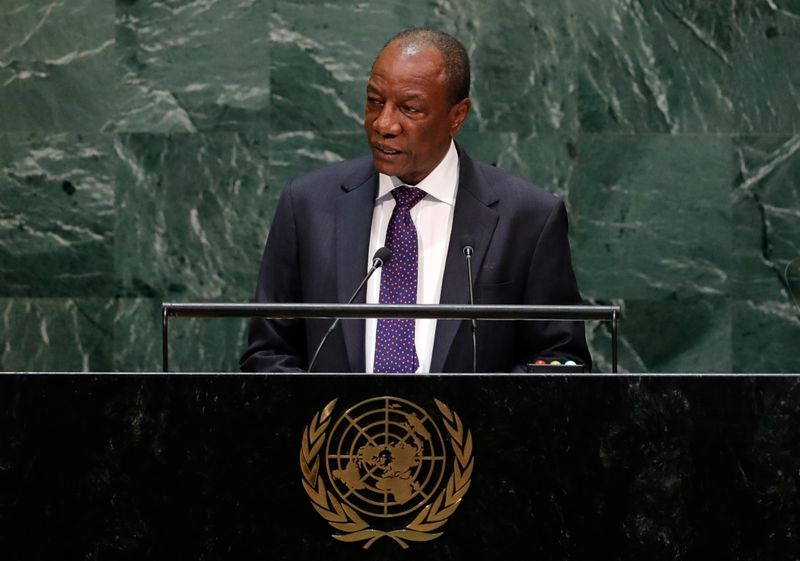 &copy; Reuters. Guinea's President Alpha Conde addresses the 74th session of the United Nations General Assembly at U.N. headquarters in New York City, New York, U.S., September 25, 2019. REUTERS/Lucas Jackson