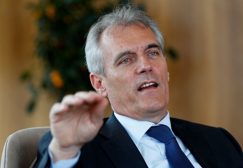 &copy; Reuters. Chief executive of Austrian energy group OMV Rainer Seele gestures during an interview with Reuters in Vienna, Austria May 12, 2020. Picture taken May 12, 2020.   REUTERS/Leonhard Foeger