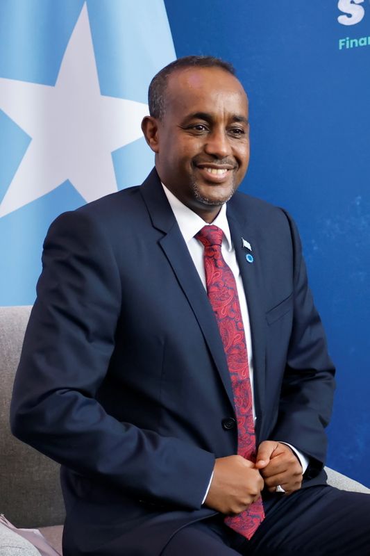 &copy; Reuters. رئيس الوزراء الصومالي محمد حسين روبلي في لندن يوم 29 يوليو تموز 2021. صورة حصلت عليها رويترز من ممثل عن وكالات الأنباء.