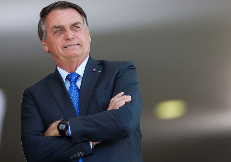 &copy; Reuters. Presidente Jair Bolsonaro no Palácio do Planalto
24/08/2021 REUTERS/Adriano Machado