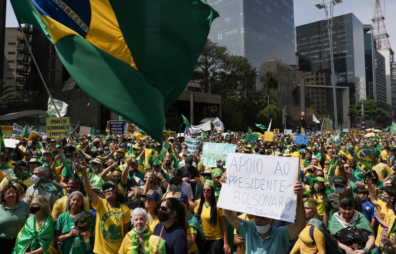 &copy; Reuters. Ato em apoio ao presidente Jair Bolsonaro em São Paulo
07/09/2021
REUTERS/Amanda Perobelli