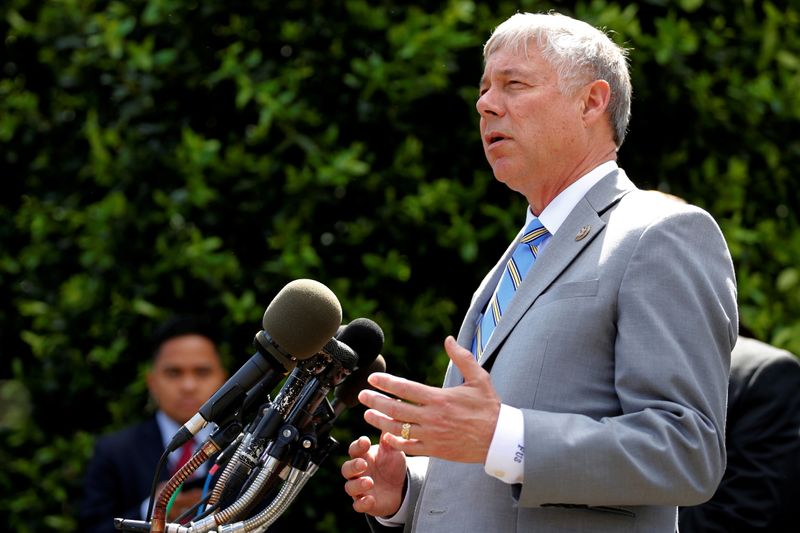 &copy; Reuters. FILE PHOTO: U.S. Representative Fred Upton (R-MI) speaks to reporters about health care legislation after meeting with President Trump at the White House in Washington, D.C., U.S., May 3, 2017.  REUTERS/Jonathan Ernst/File Photo