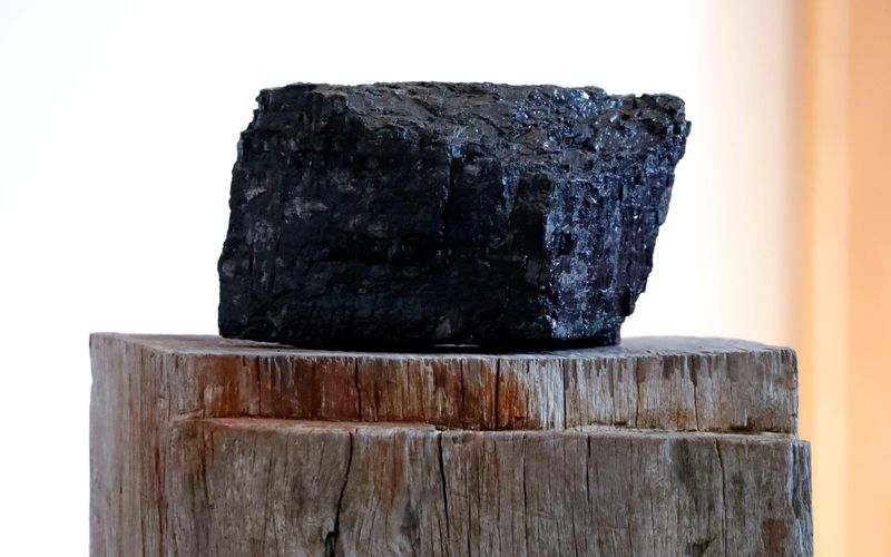 &copy; Reuters. FILE PHOTO: The symbolic last piece of stone coal harvested in a German mine to mark the end of coal mining in Germany is pictured after miners handed it over to German President Frank-Walter Steinmeier at Bellevue palace in Berlin, Germany, April 3, 2019
