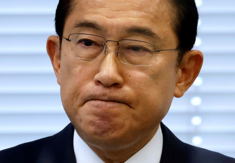 &copy; Reuters. FILE PHOTO: Fumio Kishida, Japan's ruling Liberal Democratic Party (LDP) lawmaker and former foreign minister, attends a news conference as he announces his candidacy for the party's presidential election in Tokyo, Japan, August 26, 2021.  REUTERS/Issei K