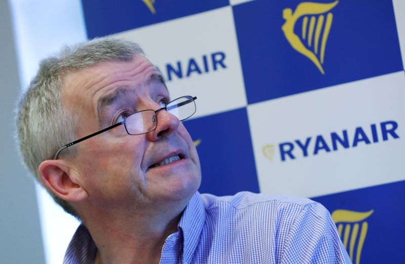 &copy; Reuters. FILE PHOTO: Ryanair CEO Michael O'Leary holds a news conference in Brussels, Belgium, March 6, 2018. REUTERS/Yves Herman/File Photo