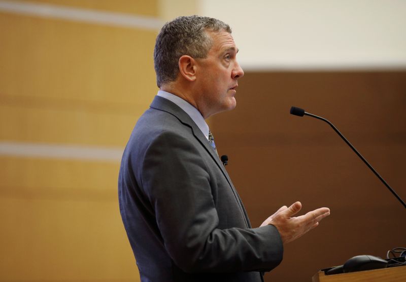 &copy; Reuters. James Bullard, presidente do Fed de St. Louis, durante palestra em Cingapura
08/10/2018
REUTERS/Edgar Su