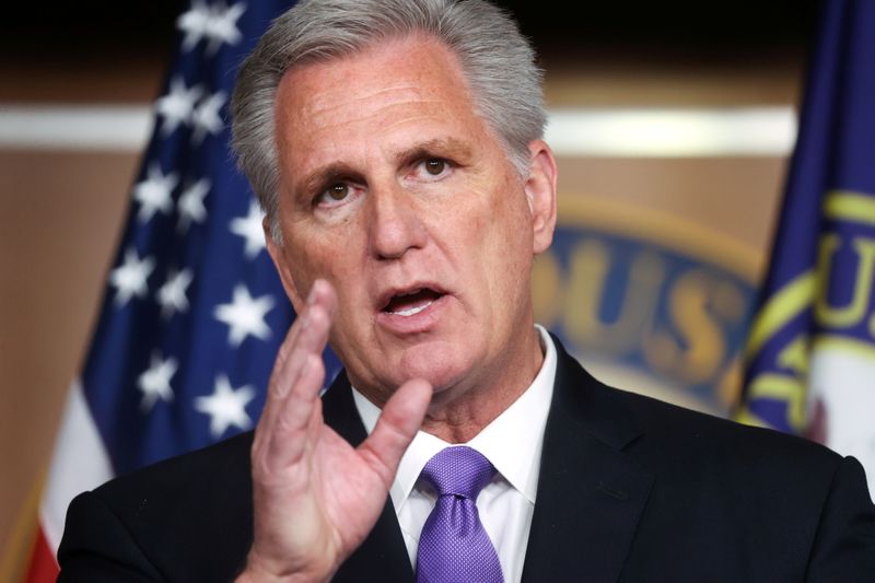 &copy; Reuters. FILE PHOTO: U.S. House Minority Leader Kevin McCarthy (R-CA) holds a news conference at the U.S. Capitol in Washington, D.C., U.S. August 24, 2021.  REUTERS/Jonathan Ernst