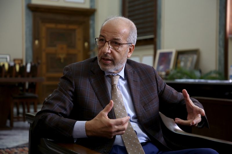 &copy; Reuters. Governor of Central Bank of Libya, Siddiq al-Kabir speaks during an interview with Reuters in Tripoli, Libya September 1, 2021. Picture taken September 1, 2021. REUTERS/Hazem Ahmed