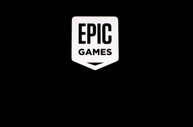 &copy; Reuters. FILE PHOTO: The Epic Games logo, maker of the popular video game "Fortnite", is pictured on a screen in this picture illustration August 14, 2020. REUTERS/Brendan McDermid/Illustration/File Photo