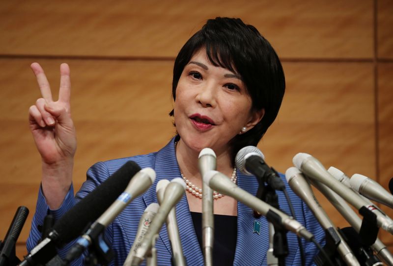 &copy; Reuters. FILE PHOTO: Japanese lawmaker Sanae Takaichi speaks at a news conference to announce her running in the ruling Liberal Democratic Party (LDP) leadership race to succeed Prime Minister Yoshihide Suga, in Tokyo, Japan, September 8, 2021. REUTERS/Kim Kyung-H