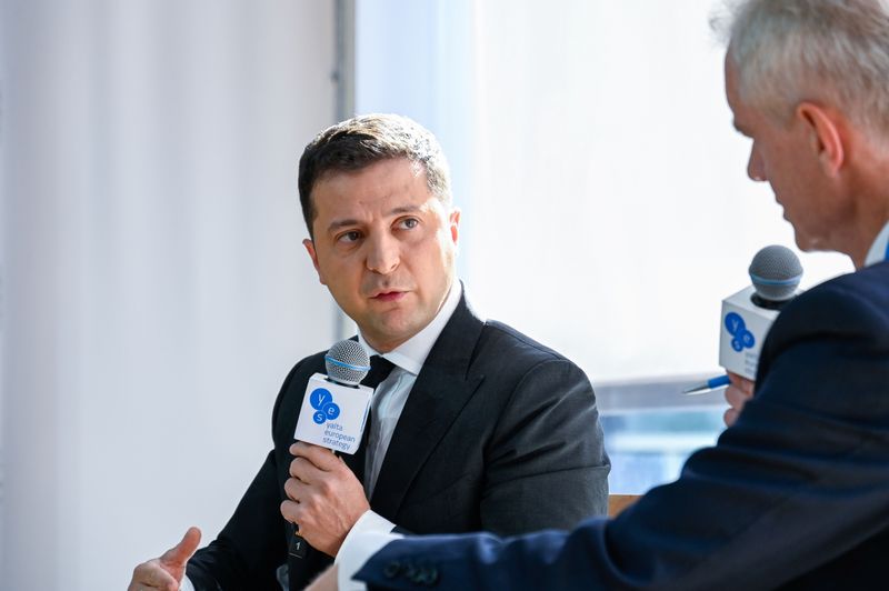 &copy; Reuters. Ukrainian President Volodymyr Zelenskiy speaks at Yalta European Strategy forum in Kyiv, Ukraine September 10, 2021. Ukrainian Presidential Press Service/Handout via REUTERS