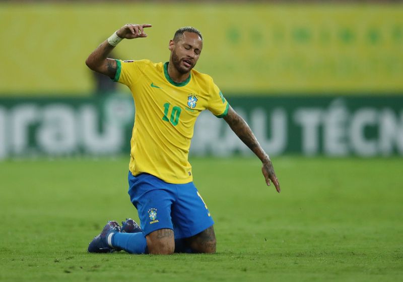 &copy; Reuters. Neymar durante partida entre Brasil e Peru pelas eliminatórias para a Copa do Mundo
09/09/2021 REUTERS/Ricardo Moraes